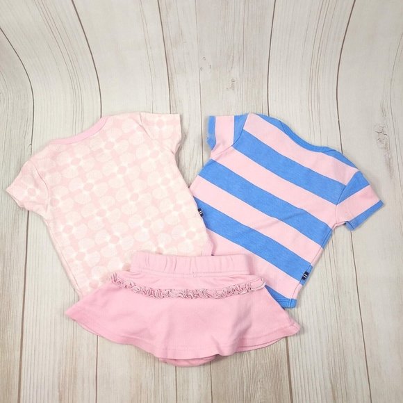 Baby Girl 2 Outfits 1 Pc. Bodysuit and 1 Mini Skirt Matching Set Pink/Blue 3-6M - Picture 12 of 12